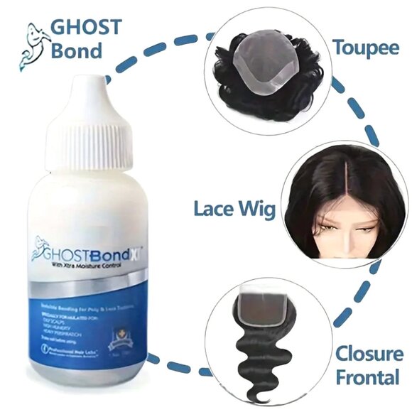 Ghostbond XL Wig Glue 1.3 Oz Lace Bonding Invisible Hair Replacement Adhesive - Picture 5 of 7